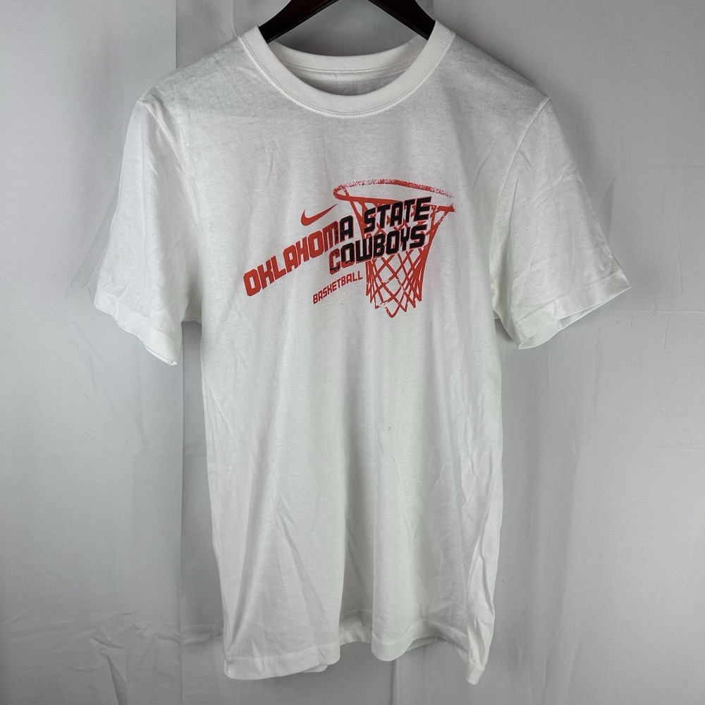 Nike Oklahoma State Cowboys Basketball Mens Small‎ OSU White Short Sleeve